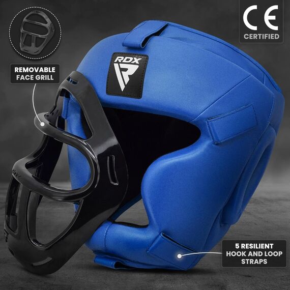 Head Guard Grill T1 Full Blue-L, Colour: Blue, Size: L, 7 image
