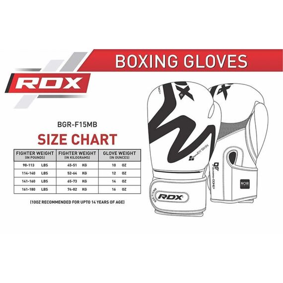 Gants de Boxe F15, Couleur: Noir, OZ: 10oz, 9 image