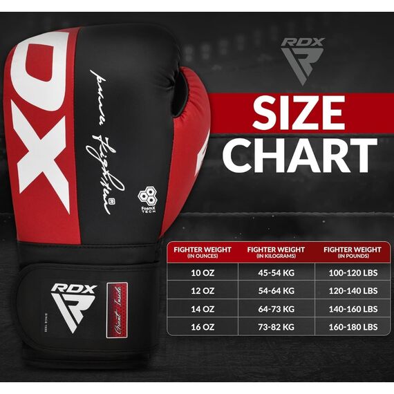 Boxing Gloves Rex F4 Red/Black-10OZ, Colour: Rot, OZ: 10oz, 8 image