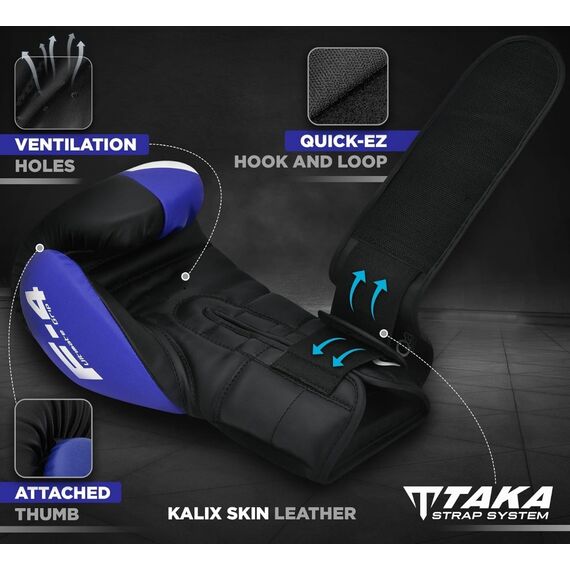 Gants de Boxe Rex F4, Couleur: Bleu, OZ: 16oz, 2 image