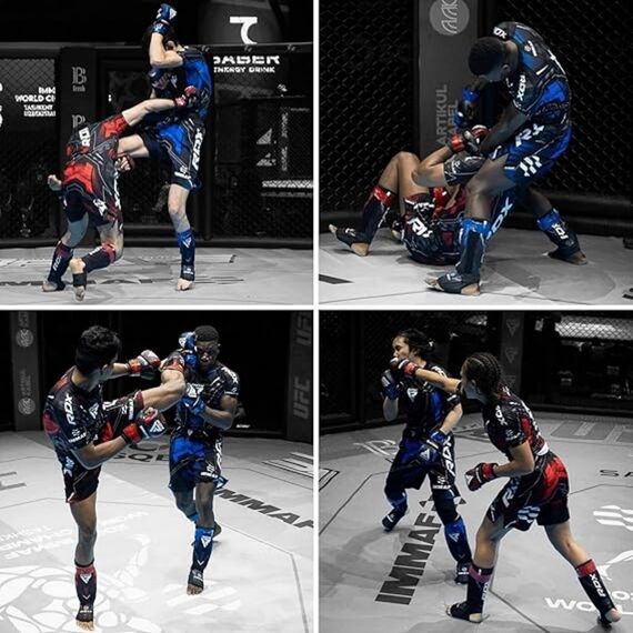 Shorts MMA IMMAF, Taille: M, Couleur: Rouge, 6 image