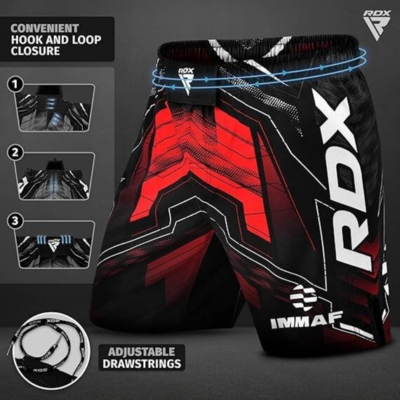 Shorts MMA IMMAF, Taille: M, Couleur: Rouge, 4 image