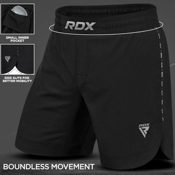 Shorts de MMA T15, Taille: L, Couleur: Noir, 4 image