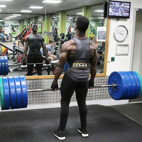 RDX 6 Inch Padded Leather Weightlifting Fitness Gym Belt, Size: M, Colour: Schwarz, 6 image