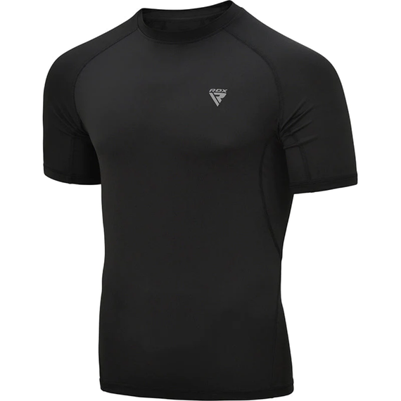 T-Shirt de compression T15 Rashguard manches courtes, Taille: L, Couleur: Noir