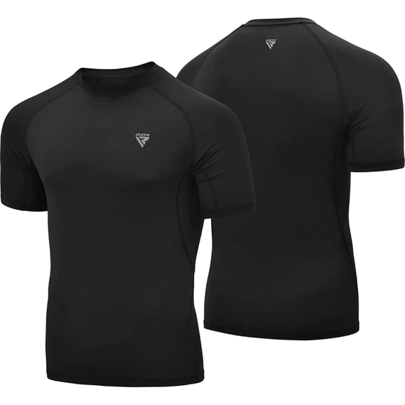 T-Shirt de compression T15 Rashguard manches courtes, Taille: L, Couleur: Noir, 3 image