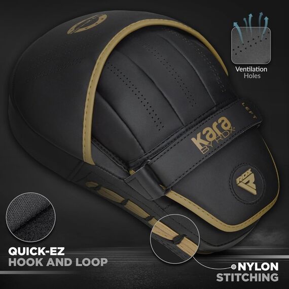 Pattes d’ours RDX F6 KARA – Résistance & Précision en Boxe, Taille: Taille unique, Couleur: Noir, 4 image