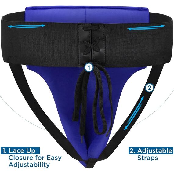 Groin Guard Rex Men Blue/Black-M, Size: M, Colour: Blue, 2 image