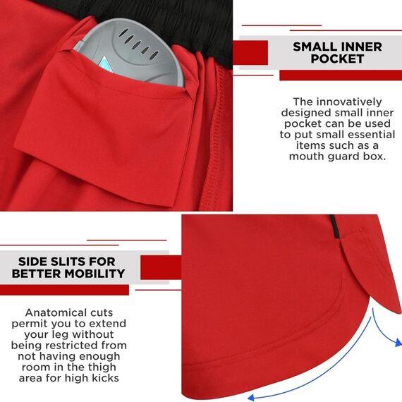 MMA Shorts T15, Bekleidungsgrösse: S, Farbe: Rot, 4 image