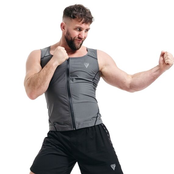 RDX Men's Sweat Jacket For Weight Loss, Size: L, Colour: Grey, 3 image