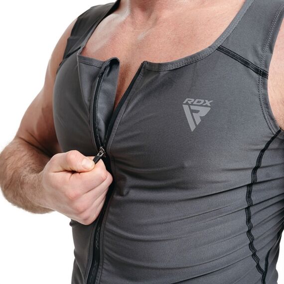 RDX Men's Sweat Jacket For Weight Loss, Size: L, Colour: Grey, 6 image