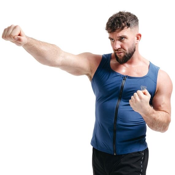 Veste de Sudation Homme Pour la Perte de Poids, Taille: 2XL, Couleur: Bleu, 6 image