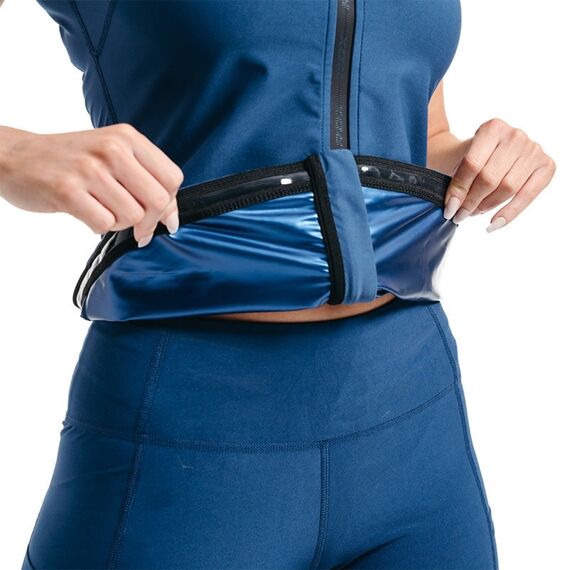 RDX Women's Sweat Jacket For Weight Loss, Size: M, Colour: Blue, 5 image
