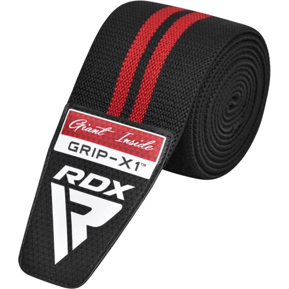 Bandes de genoux pour musculation et d'haltérophilie, Taille: Taille unique, Couleur: Rouge, 4 image