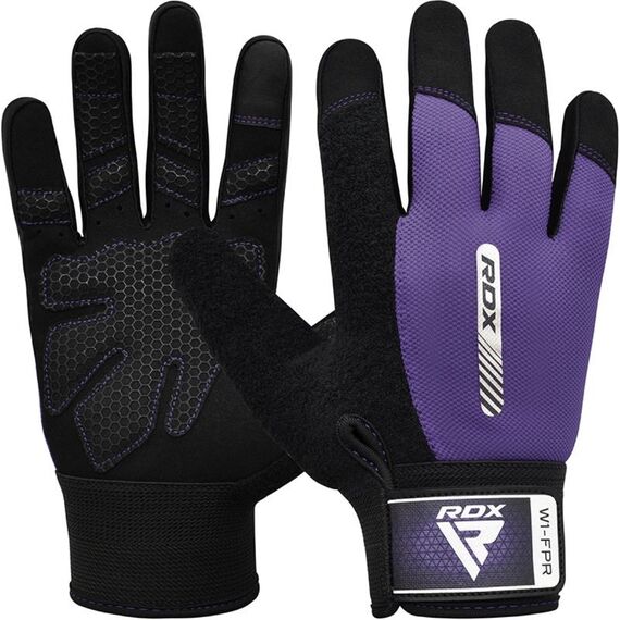 Gym Weight Lifting Gloves W1 Full Purple, Colour: Violett, Size: M