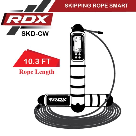 Corde à Sauter D'entraînement Réglable de 3m10 Avec Compteur Numérique de Calories, Couleur: Blanc, Longueur: 3.10m, 2 image