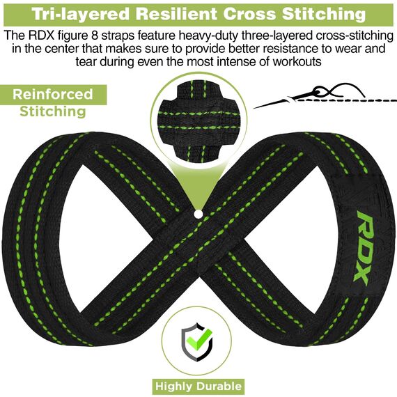 RDX Gym Lifting Cotton Straps, Size: L, Colour: Green, 6 image