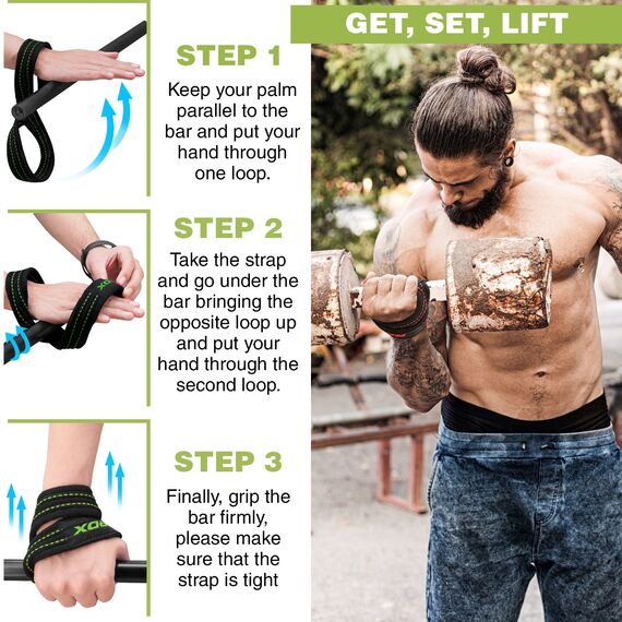 RDX Gym Lifting Cotton Straps, Size: L, Colour: Green, 9 image