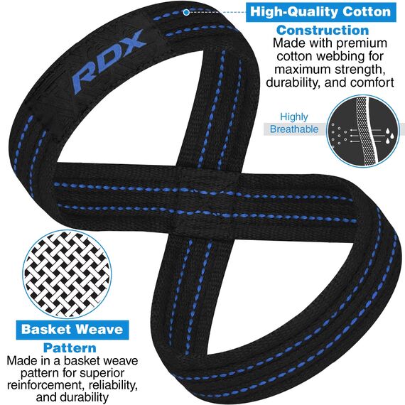 RDX Gym Lifting Cotton Straps, Size: L, Colour: Blue, 8 image