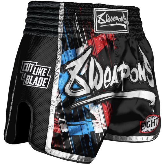 8 Weapons Muay Thai Short Super Mesh – Cut like a Blade, Taglia: XL, Colore: Nero, Size: XL