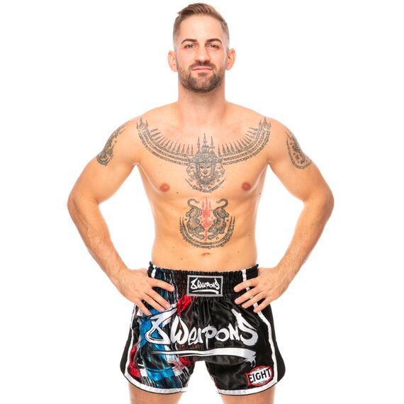 8 Weapons Muay Thai Short Super Mesh – Cut like a Blade, Taglia: XL, Colore: Nero, Size: XL, 7 image