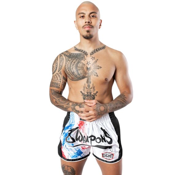8 Weapons Muay Thai Shorts Super Mesh - Cut like a blade, Colour: Weiss, Size: M, 3 image