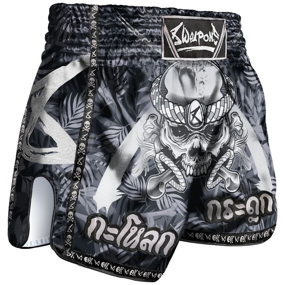 Muay Thai Shorts - Bone Island, Bekleidungsgrösse: M, Farbe: Schwarz