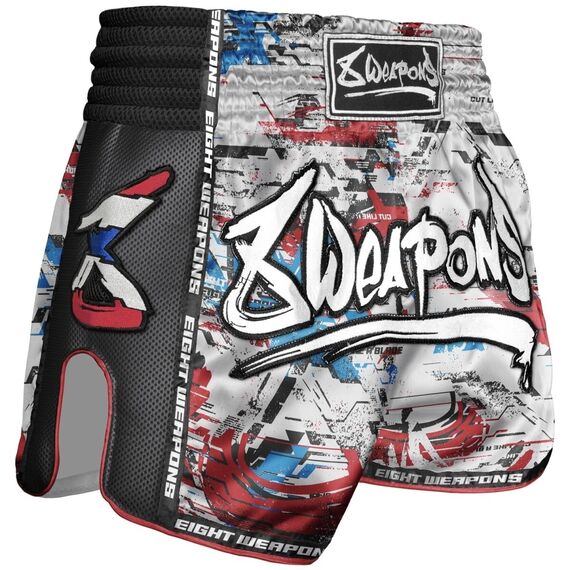 Muay Thai Shorts  - Cut like a blade black 2.0, Bekleidungsgrösse: L, Farbe: Weiss