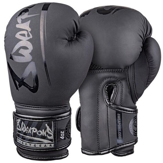8 WEAPONS Boxing Gloves, Kids, Unlimited 2.0, black-black, 2 Oz, Colour: Schwarz, OZ: 2oz