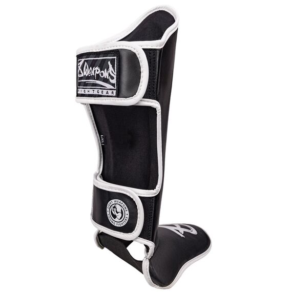 8 WEAPONS Shin Guards, Kids, Unlimited 2.0, black-white, S/M, Size: S/M, Colour: Schwarz, 3 image