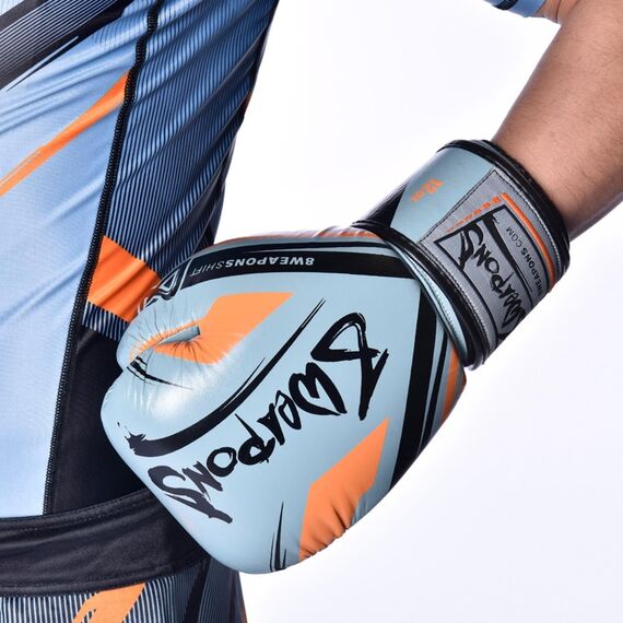 8 WEAPONS Boxing Gloves, Shift, ice-grey-orange, 10 Oz, Colour: Blue, OZ: 10oz, 5 image