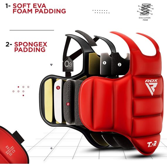 Semi contact chest guard SCC-T2, Size: 2XL, Colour: Rot, 4 image