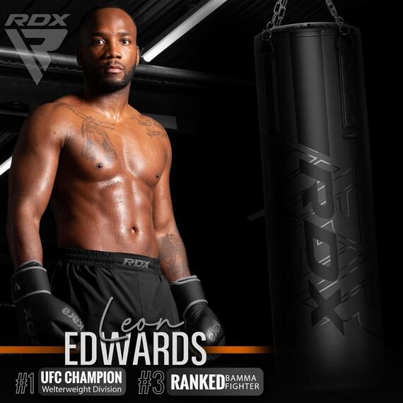 RDX F6 KARA 152 cm 3-in-1 Punch Bag & Bag Gloves Set, Colour: Schwarz, Additional Weight: 22.5 kg, Length: 1.5m, 5 image