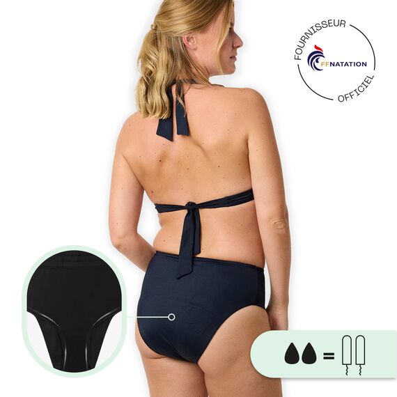 Oceanides" high waist menstrual swimsuit bottoms for women Smoon | Black S, 4 image