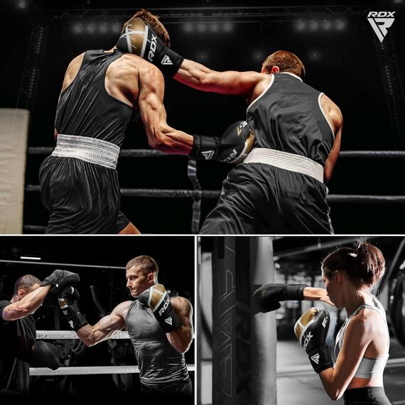 RDX F7 Ego – Gants de boxe cuir et gel pour l’entraînement, Colour: Rot, OZ: 10oz, 4 image