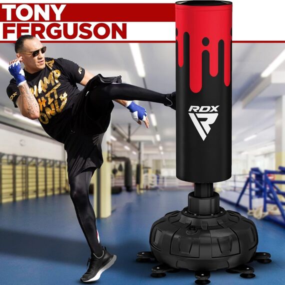 Free Standing Punch Bag F9 + Bag Mitts, Colour: Rot, Length: 1.8m, 2 image