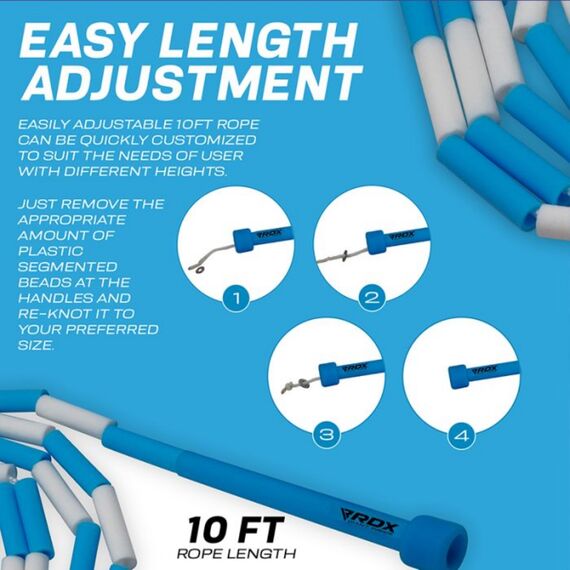 Skipping Rope Kids Segmented Adjustable Dark Blue-10Ft (15701), Colour: Blue, Length: 3.0m, 7 image