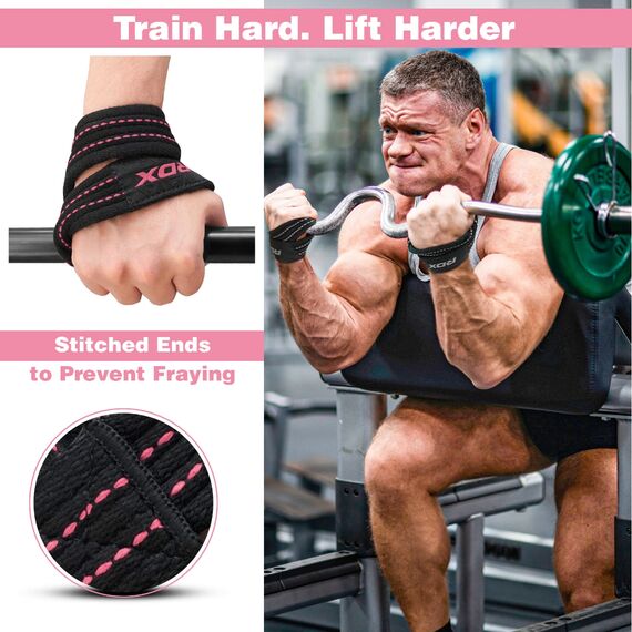 RDX Gym Lifting Cotton Straps, Size: M, Colour: Rosa, 3 image