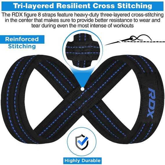 RDX Gym Lifting Cotton Straps, Size: L, Colour: Blue, 6 image