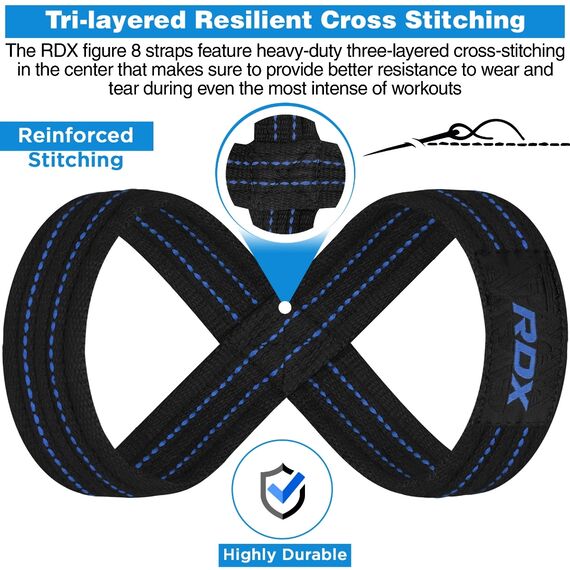 RDX Gym Lifting Cotton Straps, Size: M, Colour: Blue, 7 image