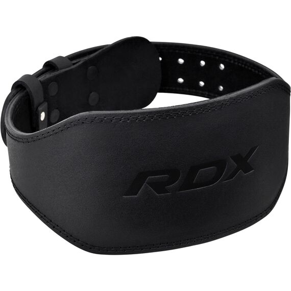 RDX 6 Inch Padded Leather Weightlifting Fitness Gym Belt, Size: L, Colour: Schwarz