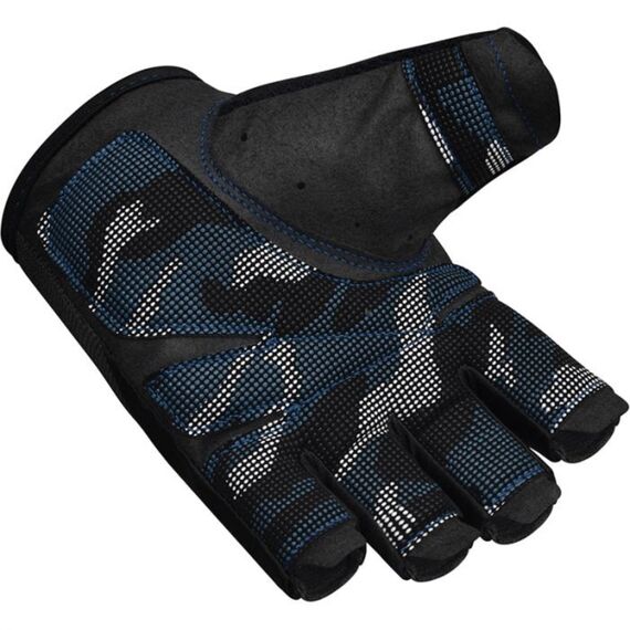 Gym Training Gloves T2 Half Blue-L, Size: L, Colour: Blue, 2 image