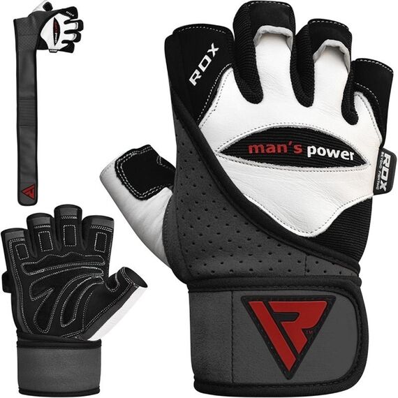 Gym Glove Leather, Colour: Weiss, Size: XL, 7 image