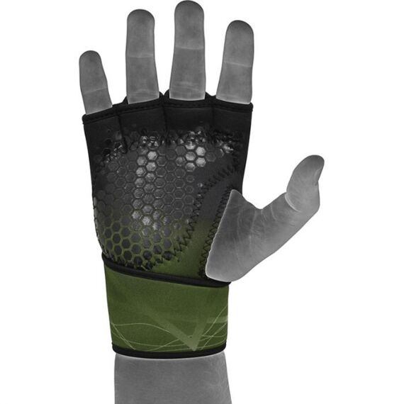Weight Lifting Gloves X1 Army Green Long Strap, Colour: Green, Size: L-XL, 3 image