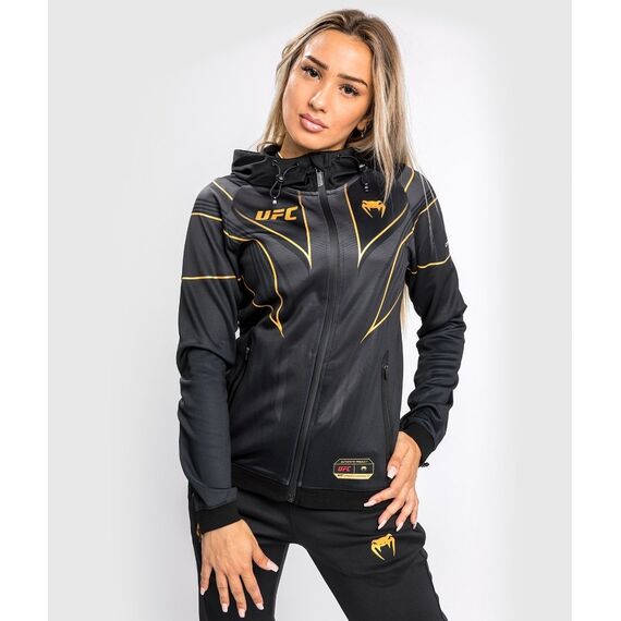 UFC Authentic Fight Night 2.0 Women's Walkout Hoodie, Size: M, Colour: Schwarz