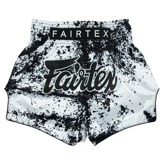 Muay Thai Shorts Fairtex Grunge, Size: L, Colour: Weiss