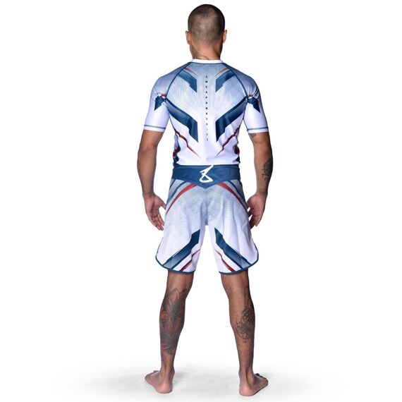 8 WEAPONS Rashguard, S/S, Shift, white-navy-red, S, Size: S, Colour: Weiss, 10 image