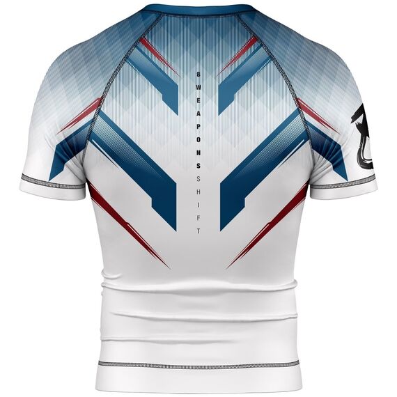 8 WEAPONS Rashguard, S/S, Shift, white-navy-red, S, Size: S, Colour: Weiss, 2 image