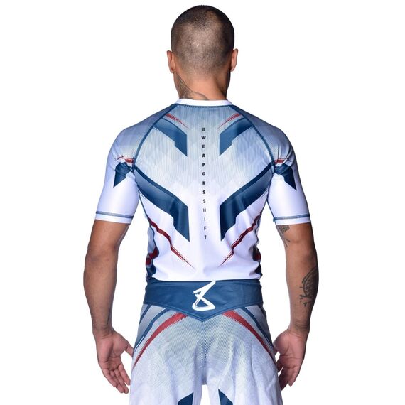 8 WEAPONS Rashguard, S/S, Shift, white-navy-red, S, Size: S, Colour: Weiss, 5 image