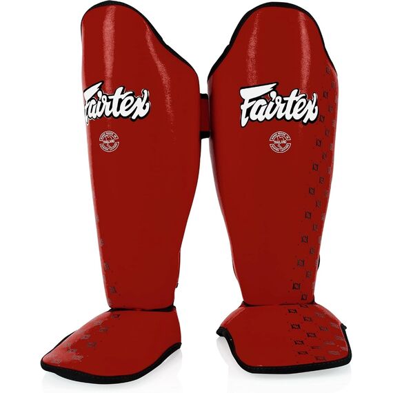 Protèges-Tibias Fairtex SP5 Compétition, Taille: L, Couleur: Rouge